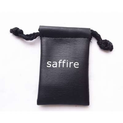 High quality custom logo printed pure leather jewelry pouches