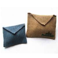 Wholesale custom made jute jewelry pouch with logo